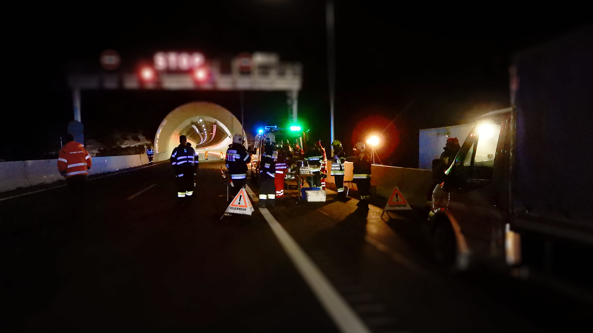 Realistische Großübung im A9 Selzthaltunnel